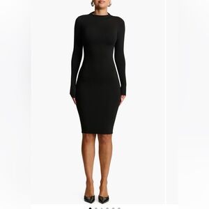 Naked Wardrobe Long Sleeve Midi Dress